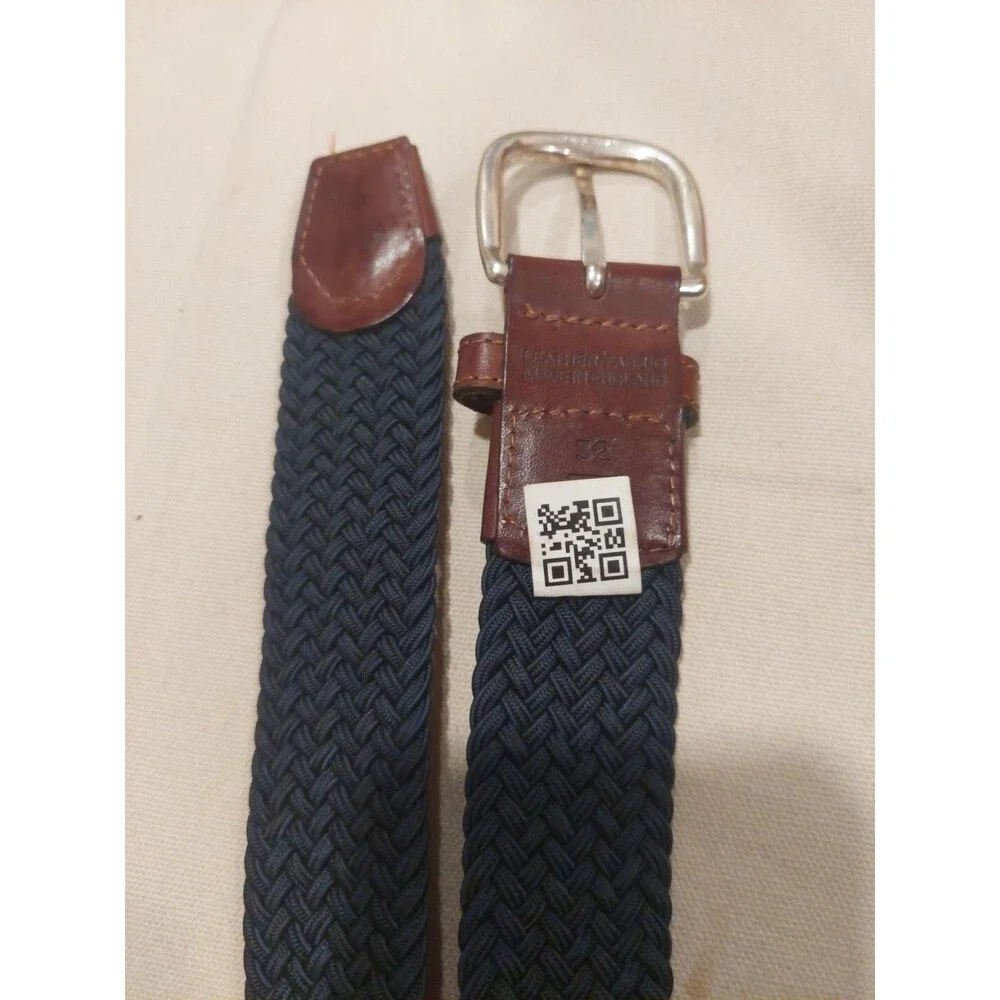 Navy Stretch Belt Braided Elastic Fabric Woven Belt 32 (81) England Spoke London